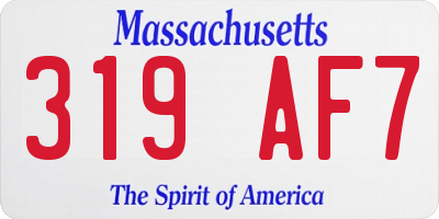 MA license plate 319AF7