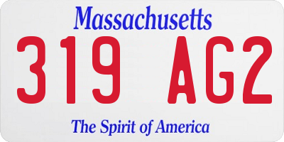 MA license plate 319AG2