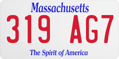 MA license plate 319AG7