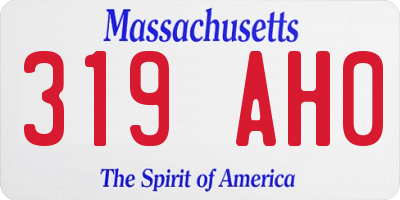MA license plate 319AH0