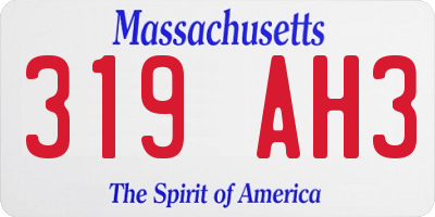 MA license plate 319AH3