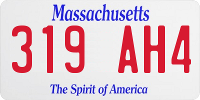 MA license plate 319AH4