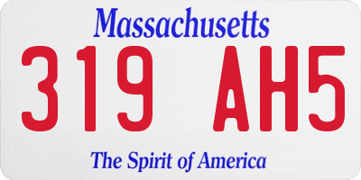 MA license plate 319AH5