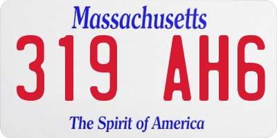 MA license plate 319AH6