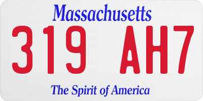 MA license plate 319AH7