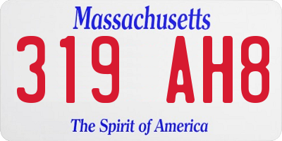 MA license plate 319AH8