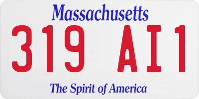 MA license plate 319AI1