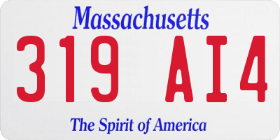 MA license plate 319AI4