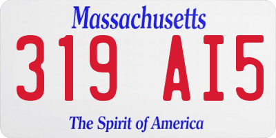 MA license plate 319AI5