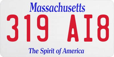 MA license plate 319AI8