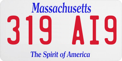 MA license plate 319AI9