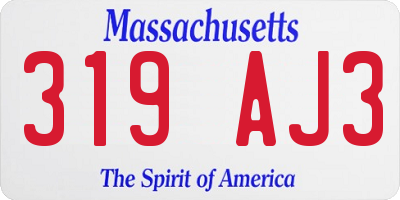 MA license plate 319AJ3