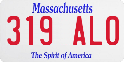 MA license plate 319AL0