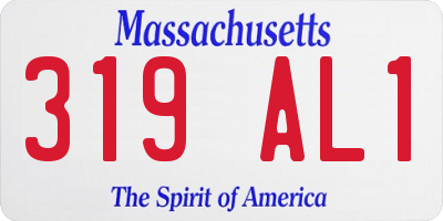 MA license plate 319AL1