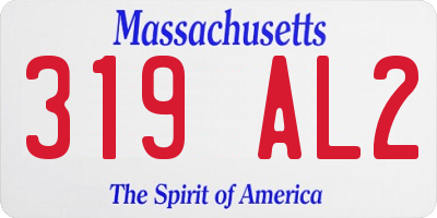 MA license plate 319AL2