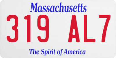 MA license plate 319AL7