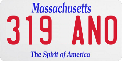 MA license plate 319AN0