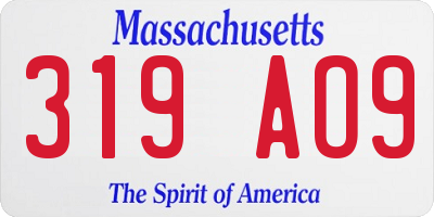 MA license plate 319AO9
