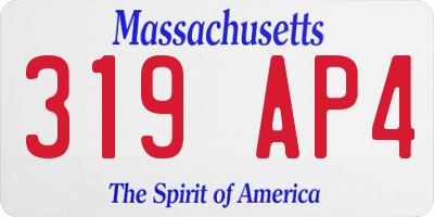 MA license plate 319AP4