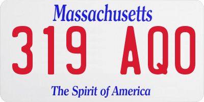 MA license plate 319AQ0