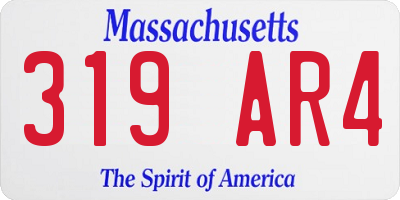MA license plate 319AR4