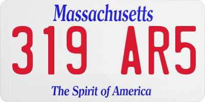 MA license plate 319AR5
