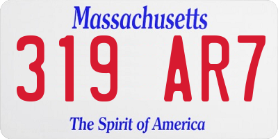 MA license plate 319AR7