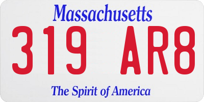 MA license plate 319AR8