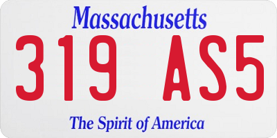 MA license plate 319AS5
