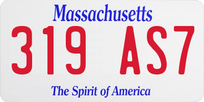 MA license plate 319AS7