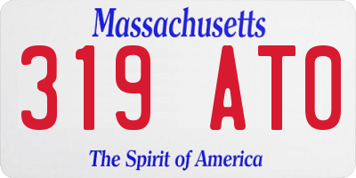 MA license plate 319AT0