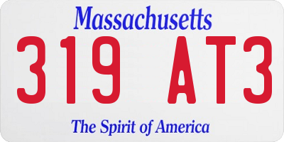 MA license plate 319AT3