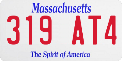 MA license plate 319AT4