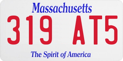 MA license plate 319AT5
