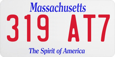 MA license plate 319AT7