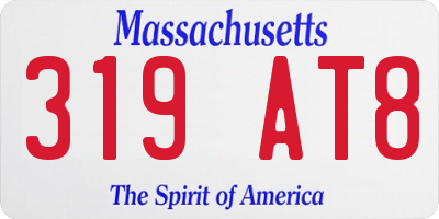 MA license plate 319AT8