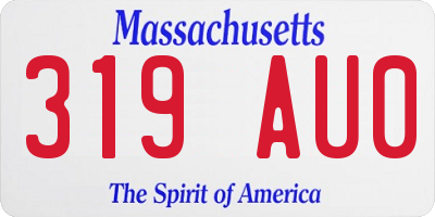 MA license plate 319AU0