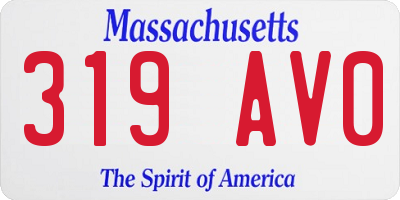MA license plate 319AV0