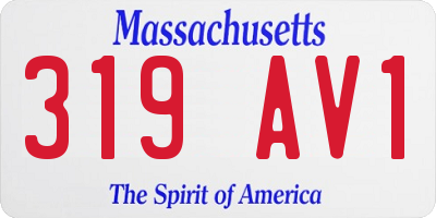 MA license plate 319AV1