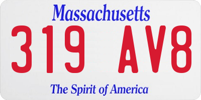 MA license plate 319AV8