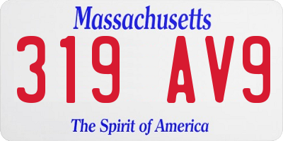 MA license plate 319AV9