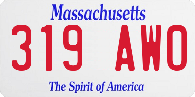 MA license plate 319AW0