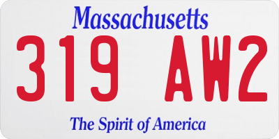 MA license plate 319AW2