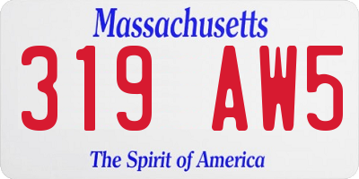 MA license plate 319AW5