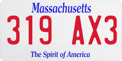 MA license plate 319AX3