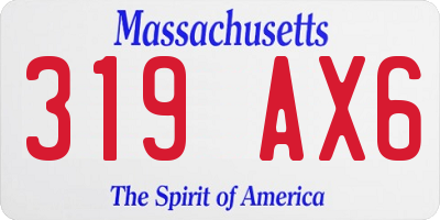 MA license plate 319AX6
