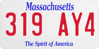 MA license plate 319AY4
