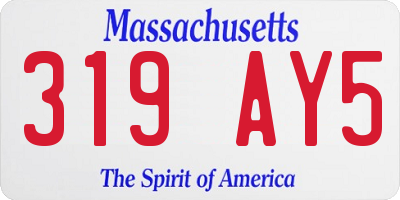 MA license plate 319AY5