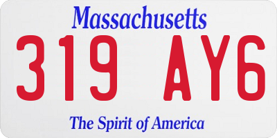 MA license plate 319AY6