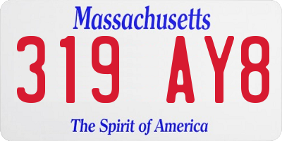 MA license plate 319AY8